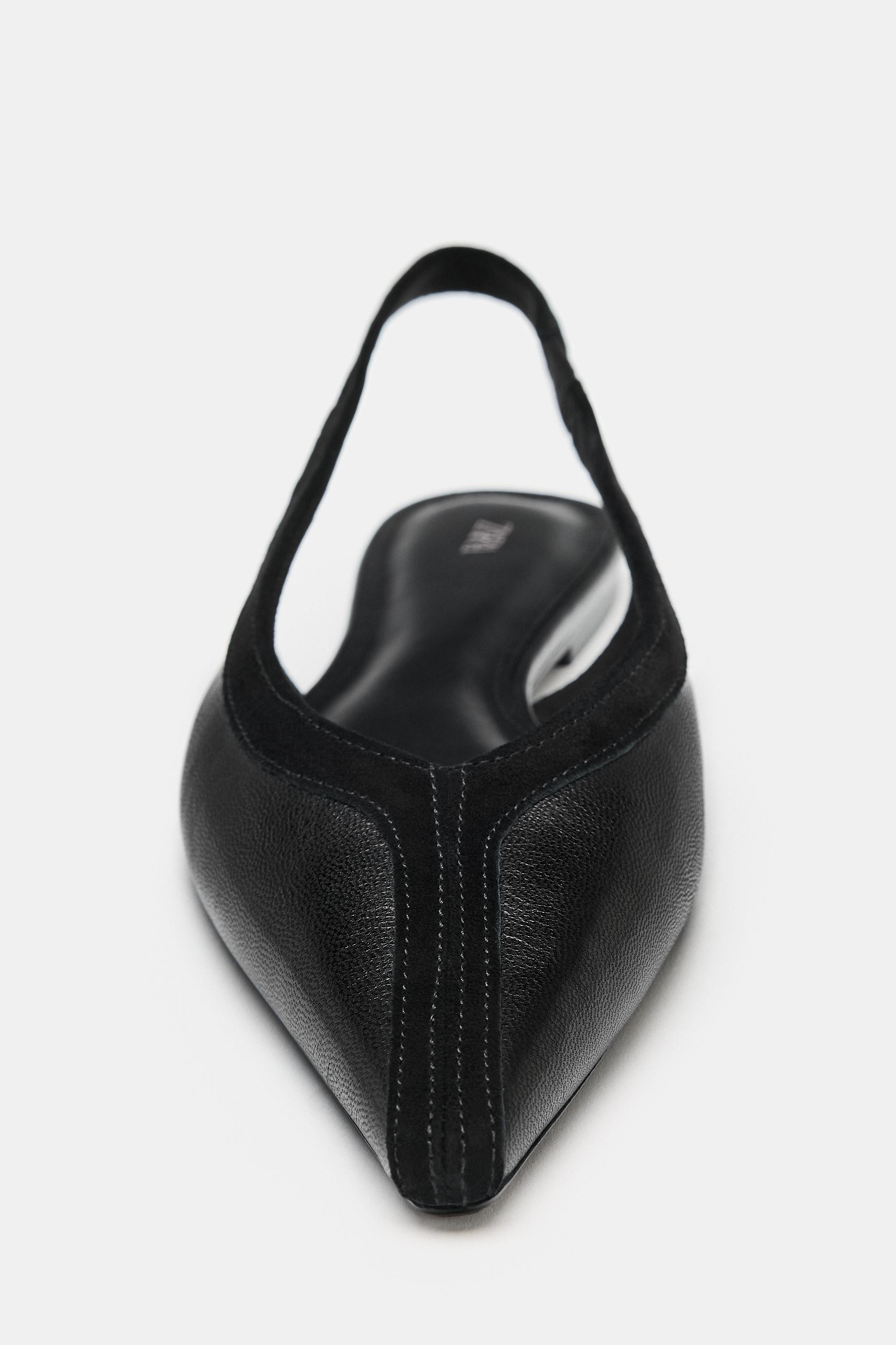 LEATHER SLINGBACK SHOES | Zara US