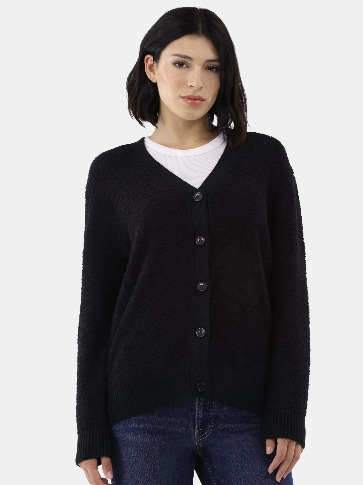 Time and Tru Women's Super Soft Button Cardigan, Sizes XS-XXXL | Walmart (US)