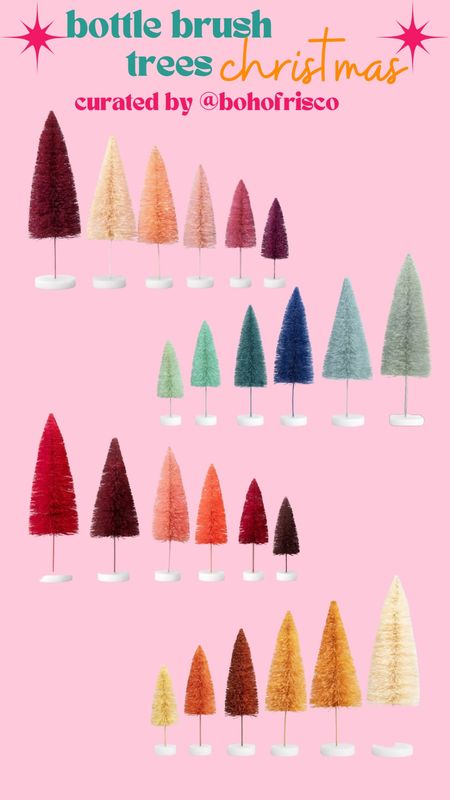 Colorful bottle brush trees variety pack in several colors including orange pink blue yellow and green Christmas - home decor for colorful whimsical and eclectic homes 

#LTKhome #LTKSeasonal #LTKunder50