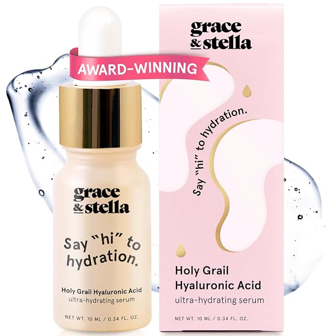 grace & stella Award Winning Hyaluronic Acid Serum (10ml/0.34 fl oz) Hyaluronic Acid Serum for Fa... | Amazon (US)