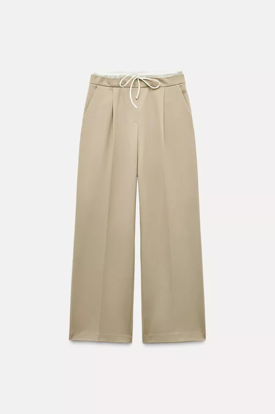 WIDE-LEG TROUSERS WITH DOUBLE WAISTBAND | Zara US