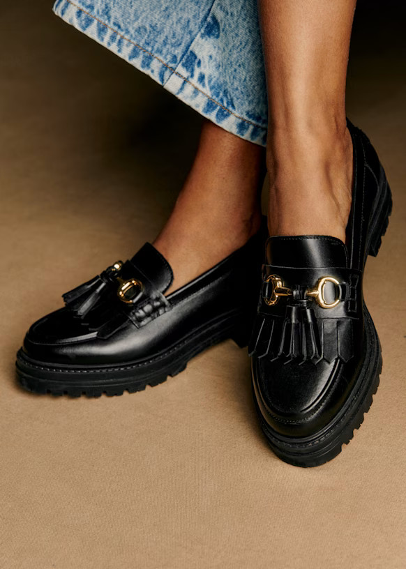 Amy Loafers - Glossy Black - Bovine leather - Sézane | Sezane Paris - US