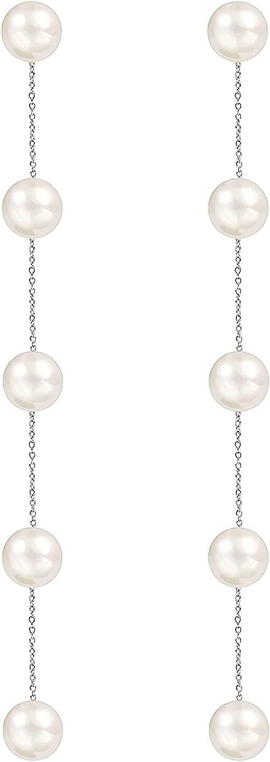 Long Pearl Earrings for Women 925 sterling silver Pearl Dangle Earrings Hypoallergenic Elegant We... | Amazon (US)