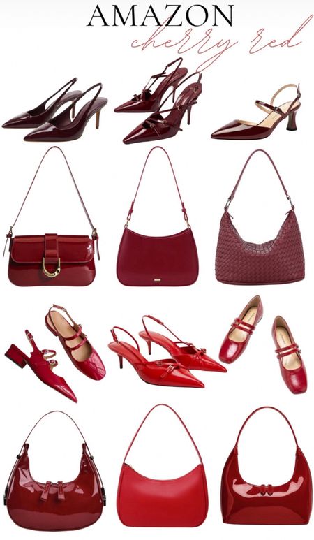 Cherry red accessories #bag #shoes #red #winered #cherryred 

#LTKSeasonal #LTKfindsunder50 #LTKsalealert