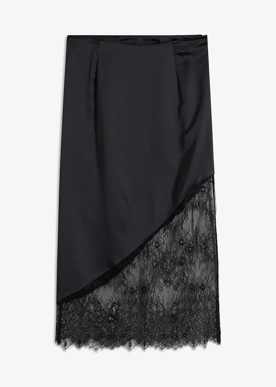 Midirock aus fließendem Satin | Bonprix DE