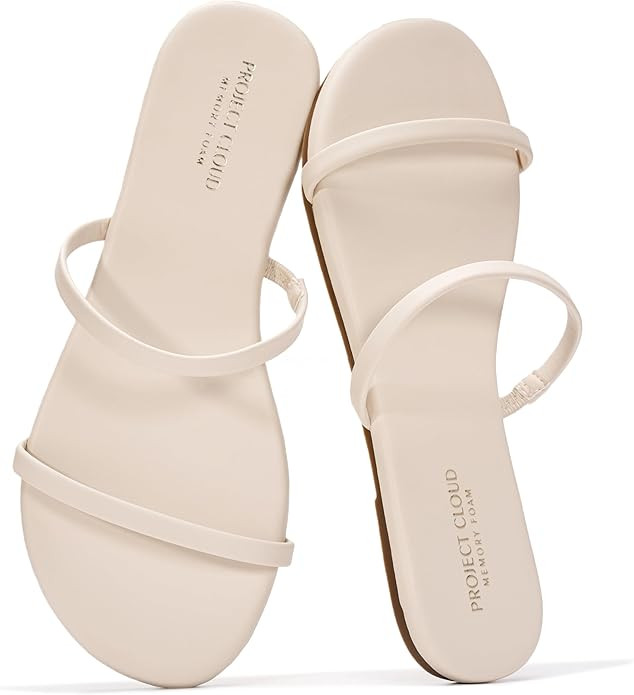 Project Cloud Summer Sandals for Women 2026 - Memory Foam Insole and Eco-Crafted Leather Beach Fl... | Amazon (US)