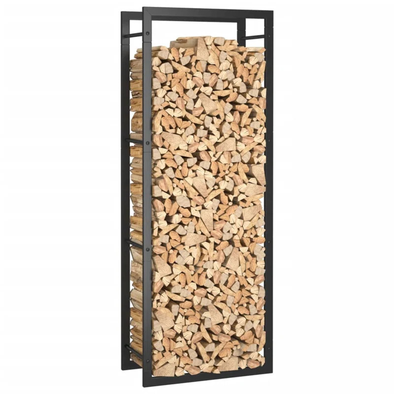 Latitude Run® Firewood Rack Matt Black 19.7"X11"X52" Steel & Reviews | Wayfair | Wayfair North America