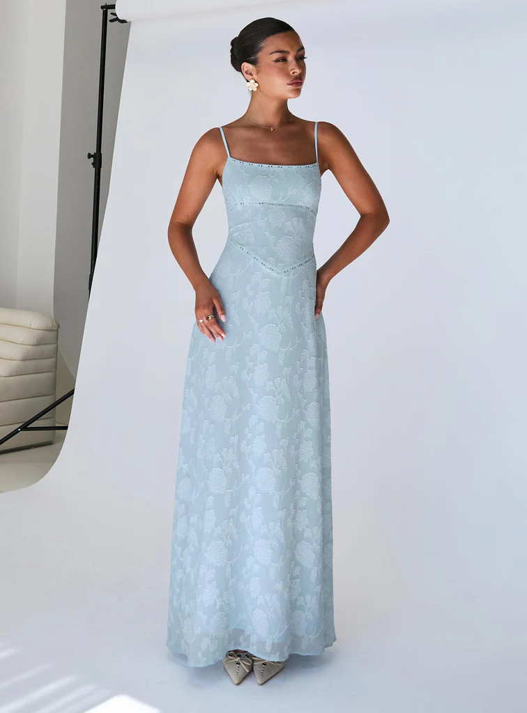 South Of France Maxi Dress Blue Petite | Princess Polly US