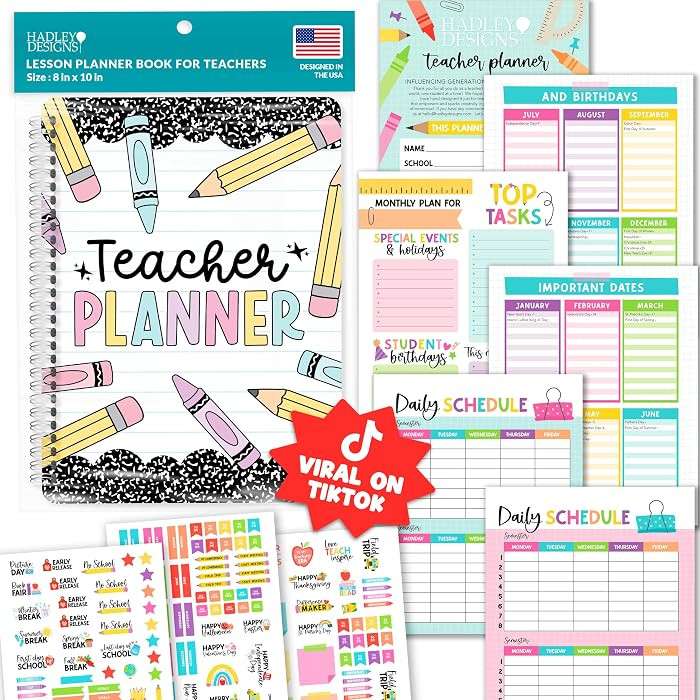 Teacher Planner 2026-2027 - Undated Lesson Planner Book for Teachers | Amazon (US)