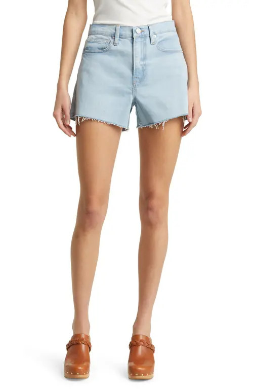 FRAME Le Brigette Raw Hem Denim Shorts in Soap at Nordstrom, Size 25 | Nordstrom