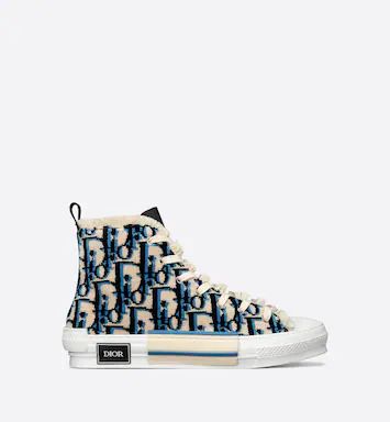 B23 High-Top Sneaker Beige, Black and Navy Blue Dior Oblique Tapestry | DIOR | Dior Couture