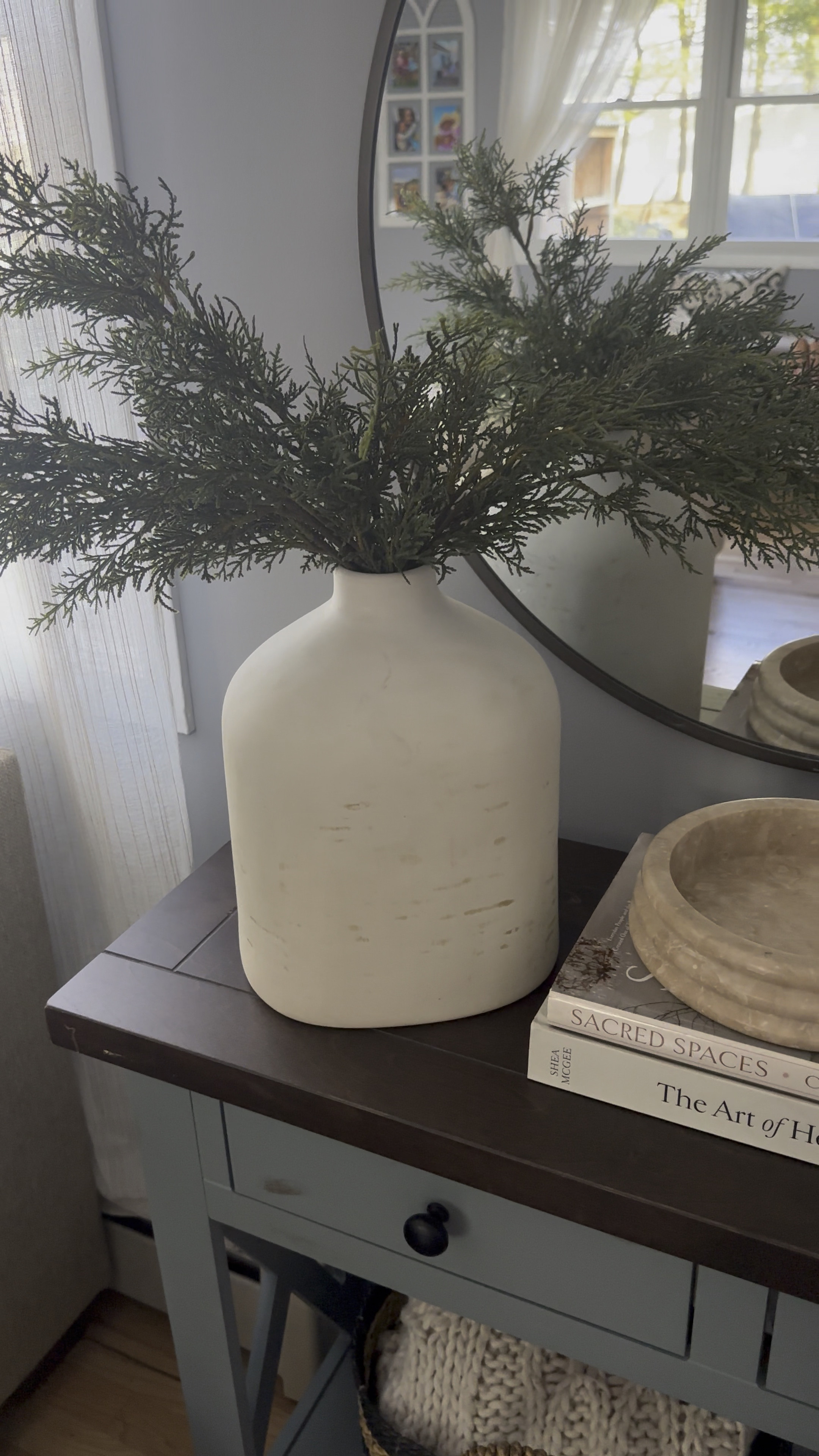 Distressed case from target. Switching at the home decor. Target has some cute modern items 

#LTKHome #LTKFindsUnder100 #LTKSaleAlert