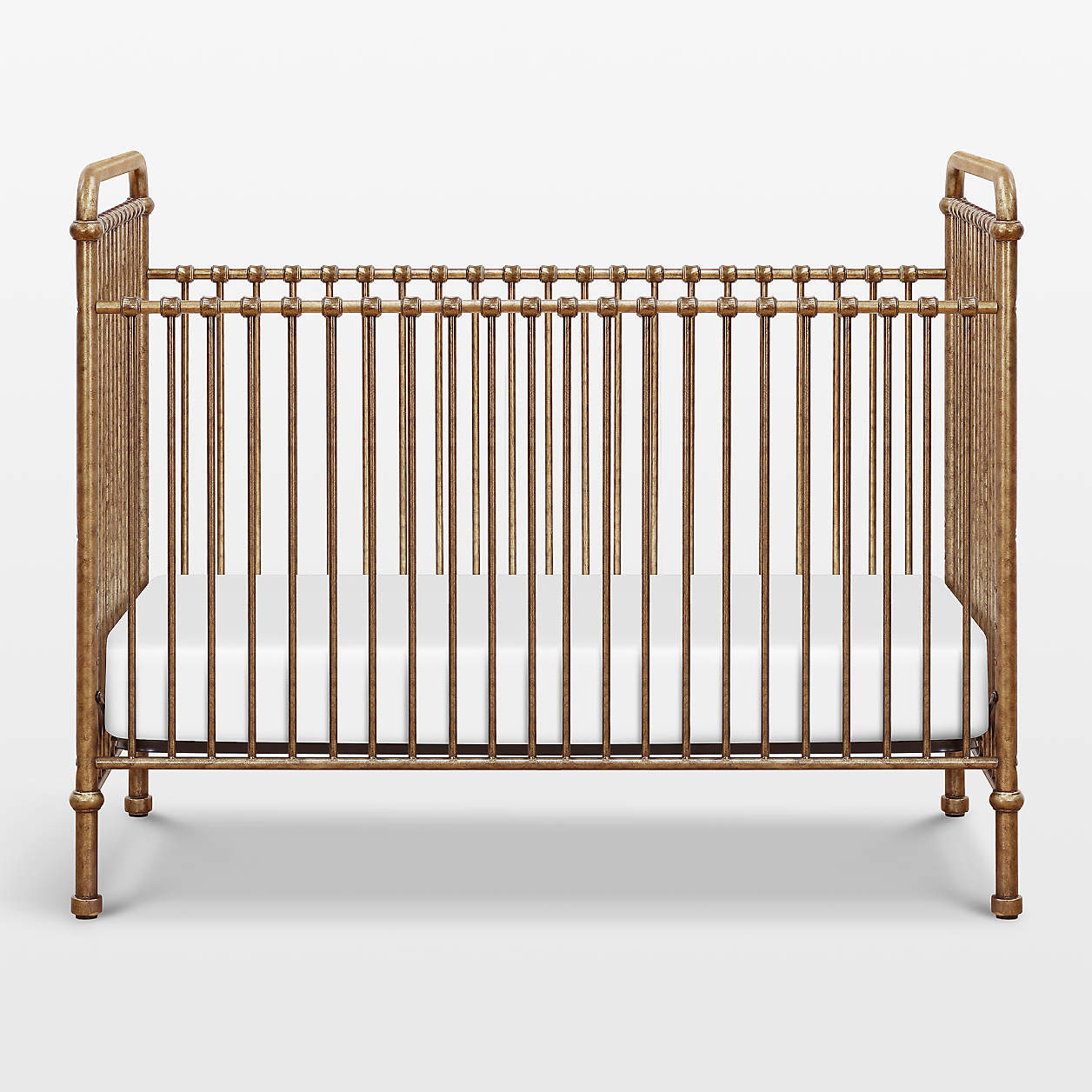 Namesake Abigail Vintage Gold Iron 3-in-1 Convertible Baby Crib + Reviews | Crate & Kids | Crate & Barrel