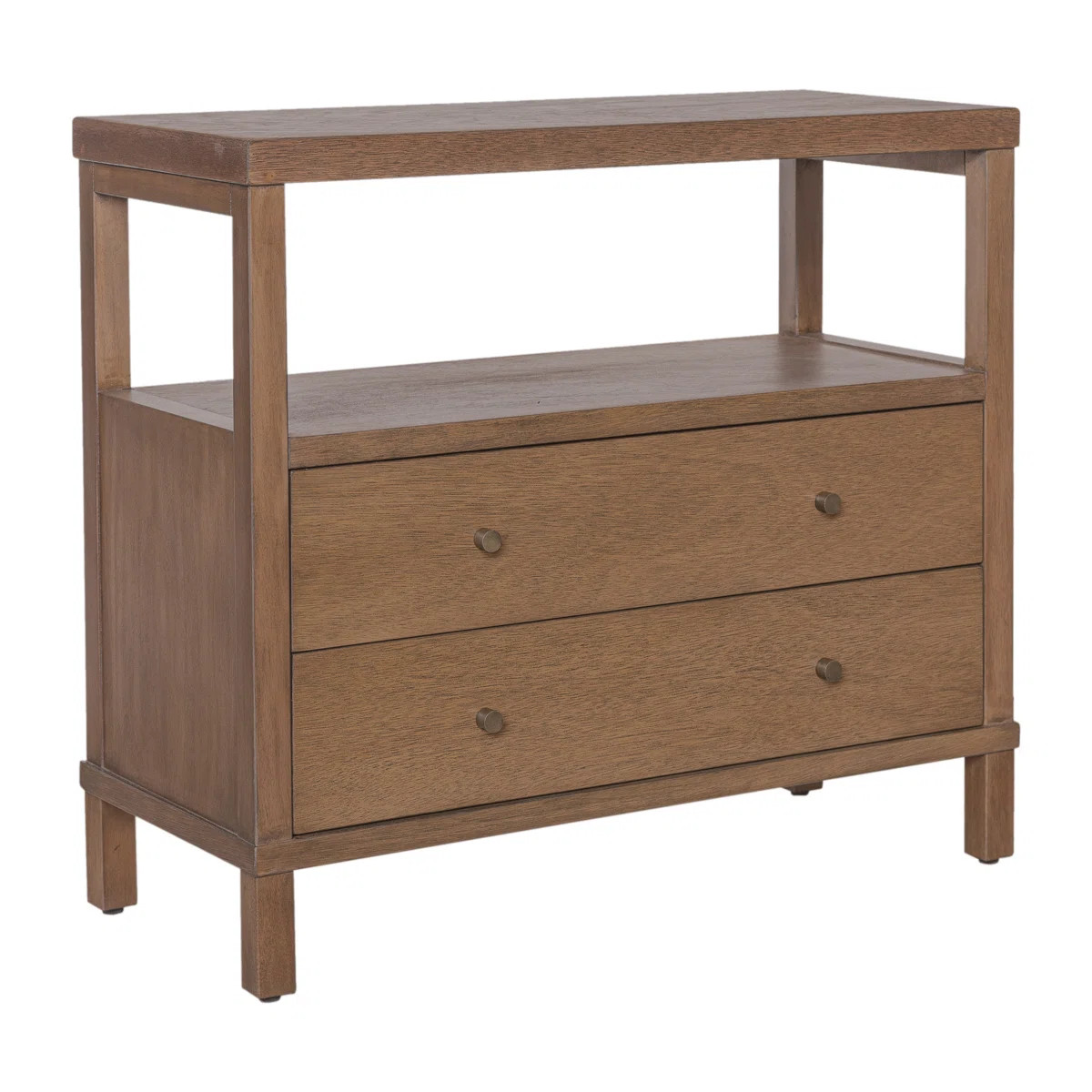 2-Drawer Wood Nightstand, Brown | Wayfair North America