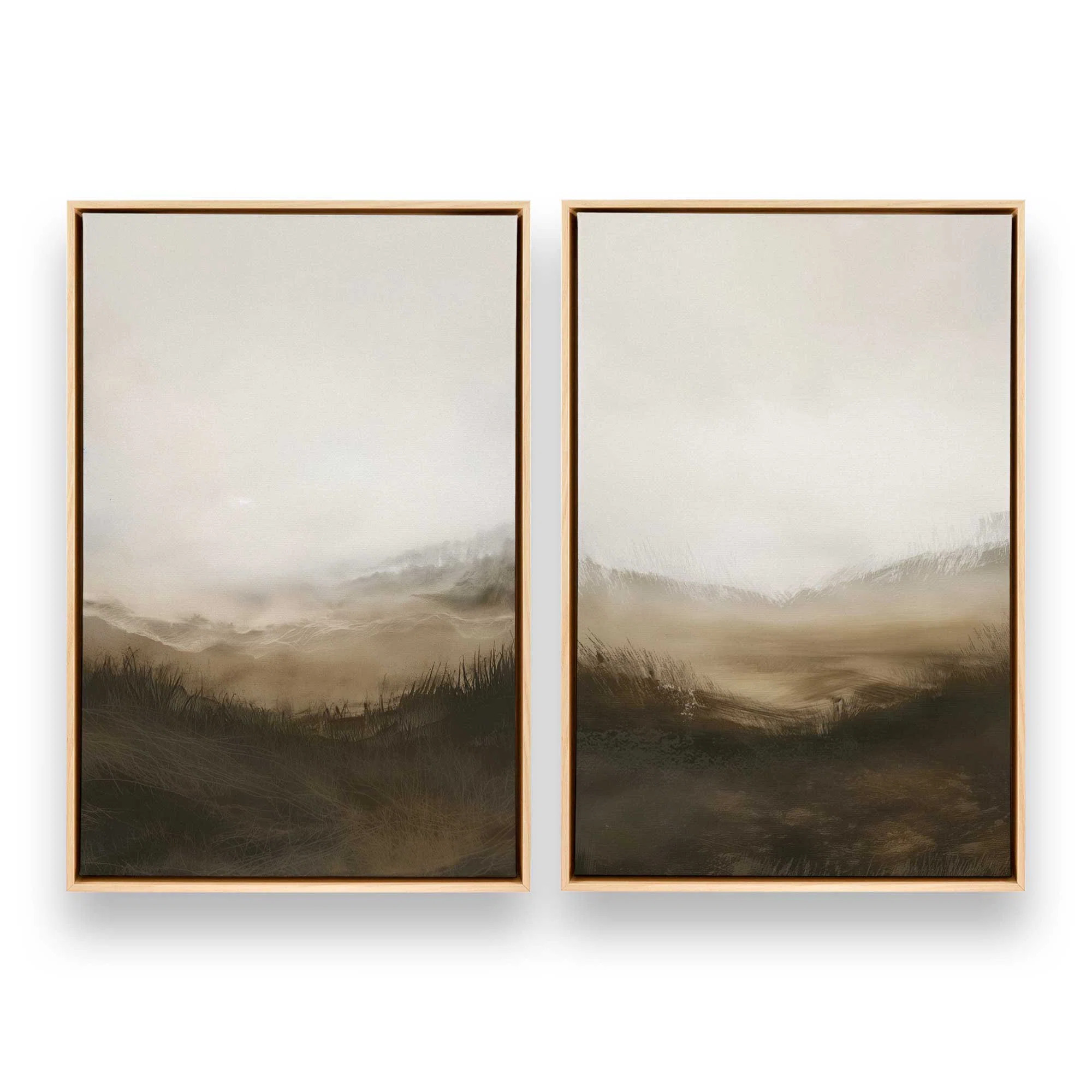 Fogbound Meadows Set of 2 Canvas Prints in a Frame, (Set of 2) | Wayfair North America