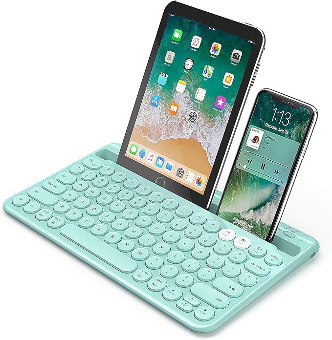 Bluetooth Keyboard, Jelly Comb Multi-Device Universal Bluetooth Rechargeable Keyboard with Integr... | Amazon (US)