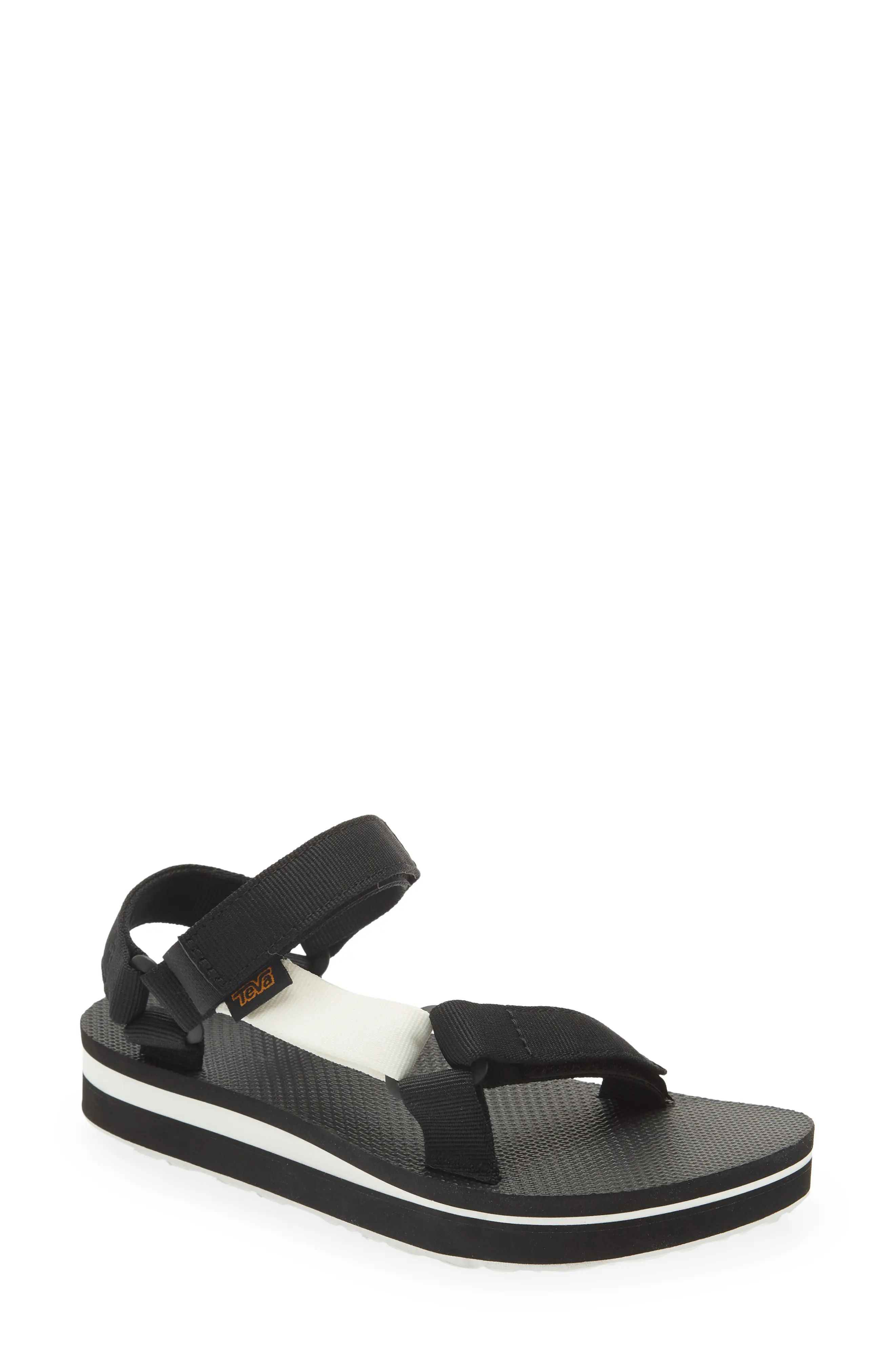 Teva Midform Universal Sandal in Black/Bright White at Nordstrom, Size 8 | Nordstrom