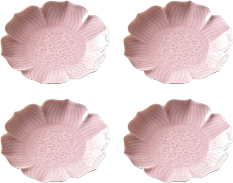 Gaolinci Zen Ceramic Plate, 5 Inches Lotus Shaped Appetizer Plates, Dessert Plate, Nut Plate (Set... | Amazon (US)