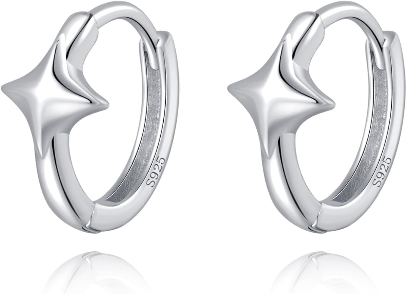Reffeer 925 Sterling Silver Star Huggie Earrings for Women Teens Star Hoop Earrings Hypoallergeni... | Amazon (US)