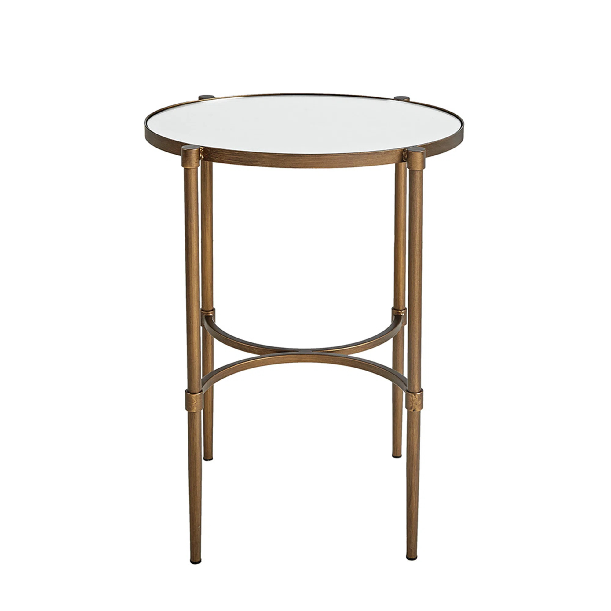 Martha Stewart Bedford Farmhouse Oval Mirror Accent Table, Antique Bronze Metal Base, Elegant and... | Wayfair North America