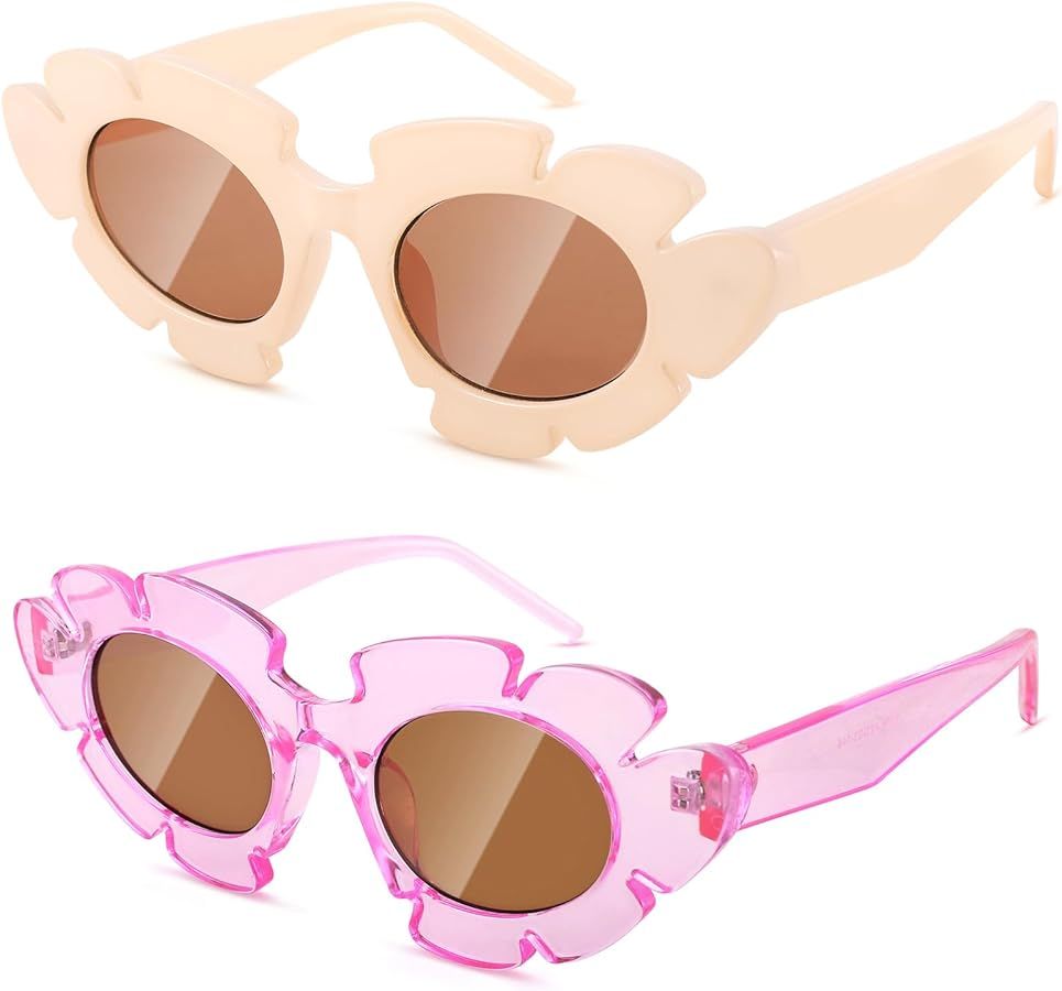 Amazon.com: Pro Acme Trendy Flower Sunglasses Cat Eye for Women Men Retro Fun Chunky Y2K Sun Glas... | Amazon (US)