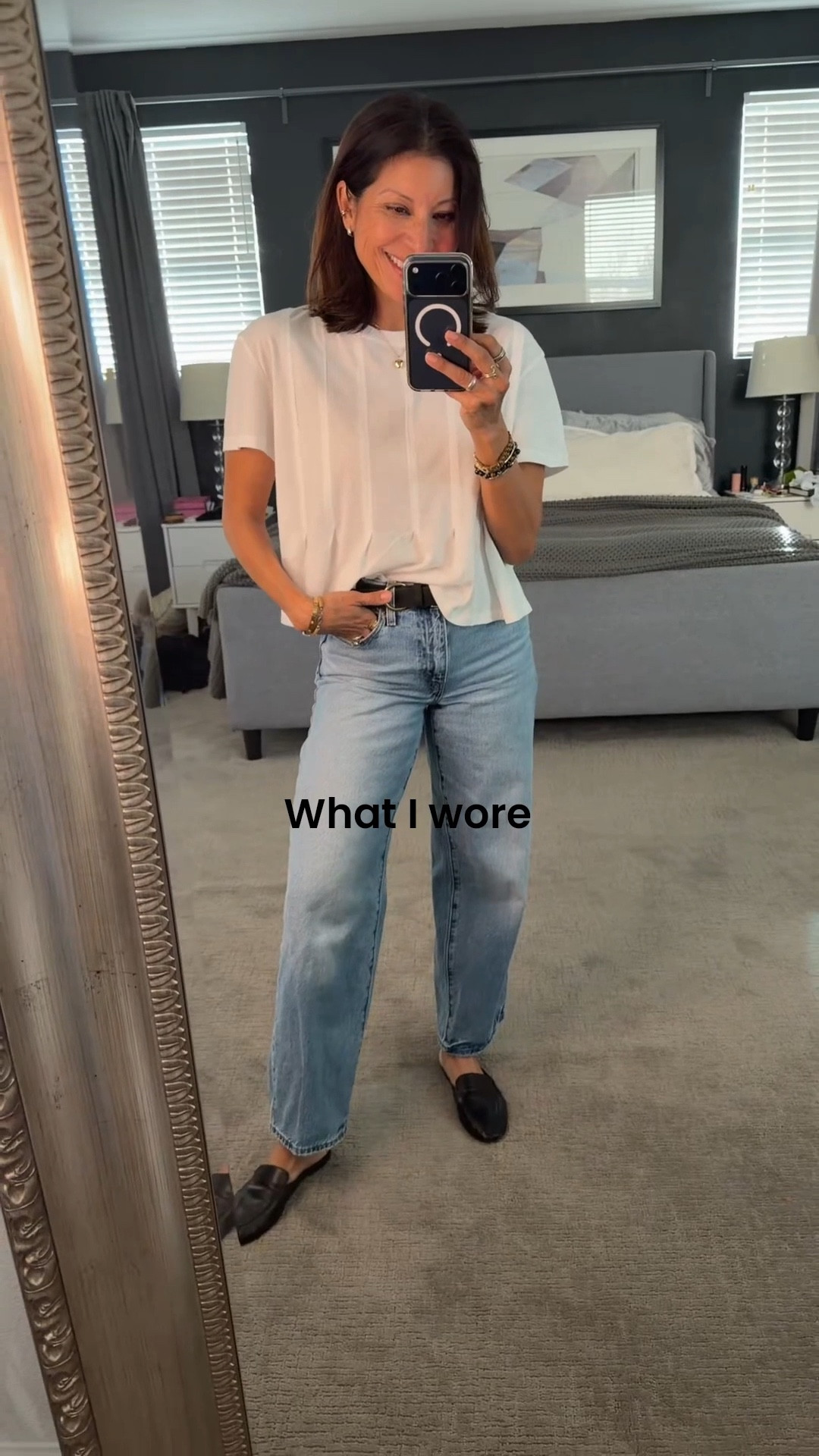 Simple outfit idea. 

@Levi's and Walmart top

Jeans size 25 
Top size xs 
Shoes are older Everlane linked similar 

#LTKootd #LTKOver40 #LTKSeasonal