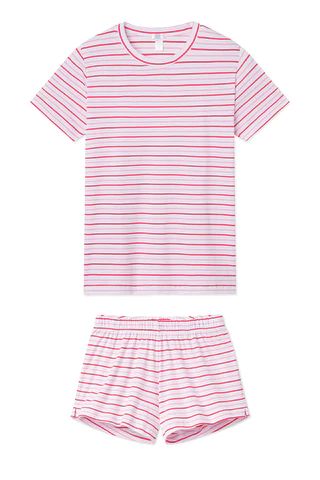 Pima Weekend Shorts Set in Candy | LAKE Pajamas