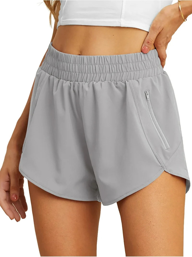 Cueply Women's Running Shorts High Waisted Athletic Gym Workout Shorts with Liner Zipper Pockets | Walmart (US)