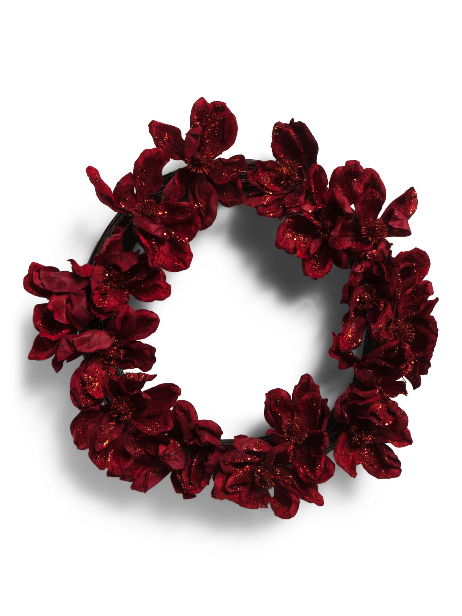 26in Red Magnolia Wreath | TJ Maxx