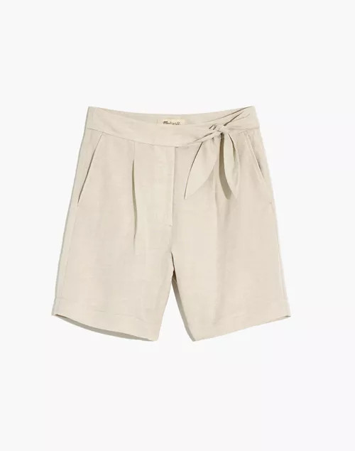 Linen-Blend Side-Tie Bermuda Shorts | Madewell