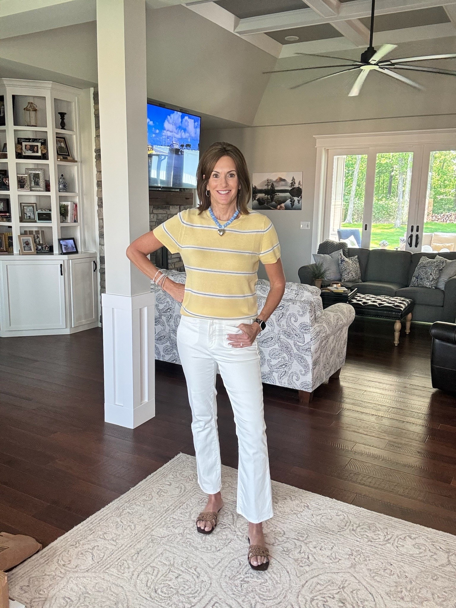 OOTD 

Cashmere tee - large 
Kick crop jeans - 29 tall 

Cute Amazon necklace 
Comfy sandals 


Summer style, outfit idea, white denim, white jeans, short sleeve sweater, butter yellow, trending, ageless style

#LTKootd #LTKSeasonal #LTKOver40