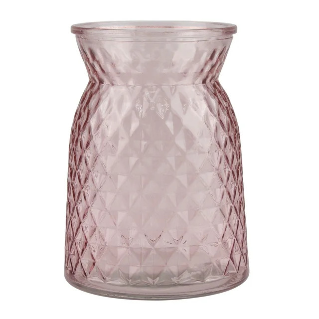 Mainstays Decorative Tabletop Glass Vase, 6", Pink | Walmart (US)