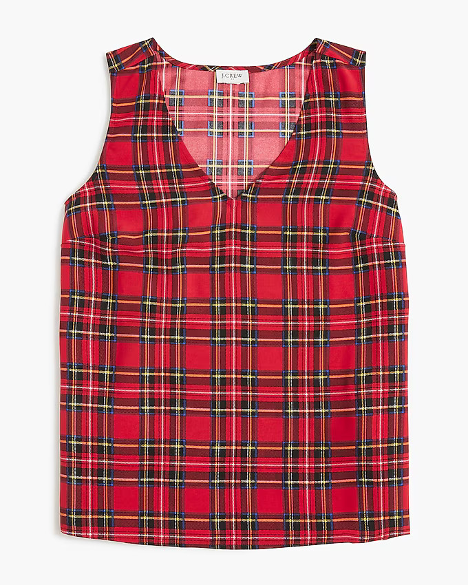 Tartan sleeveless blouse | J.Crew Factory