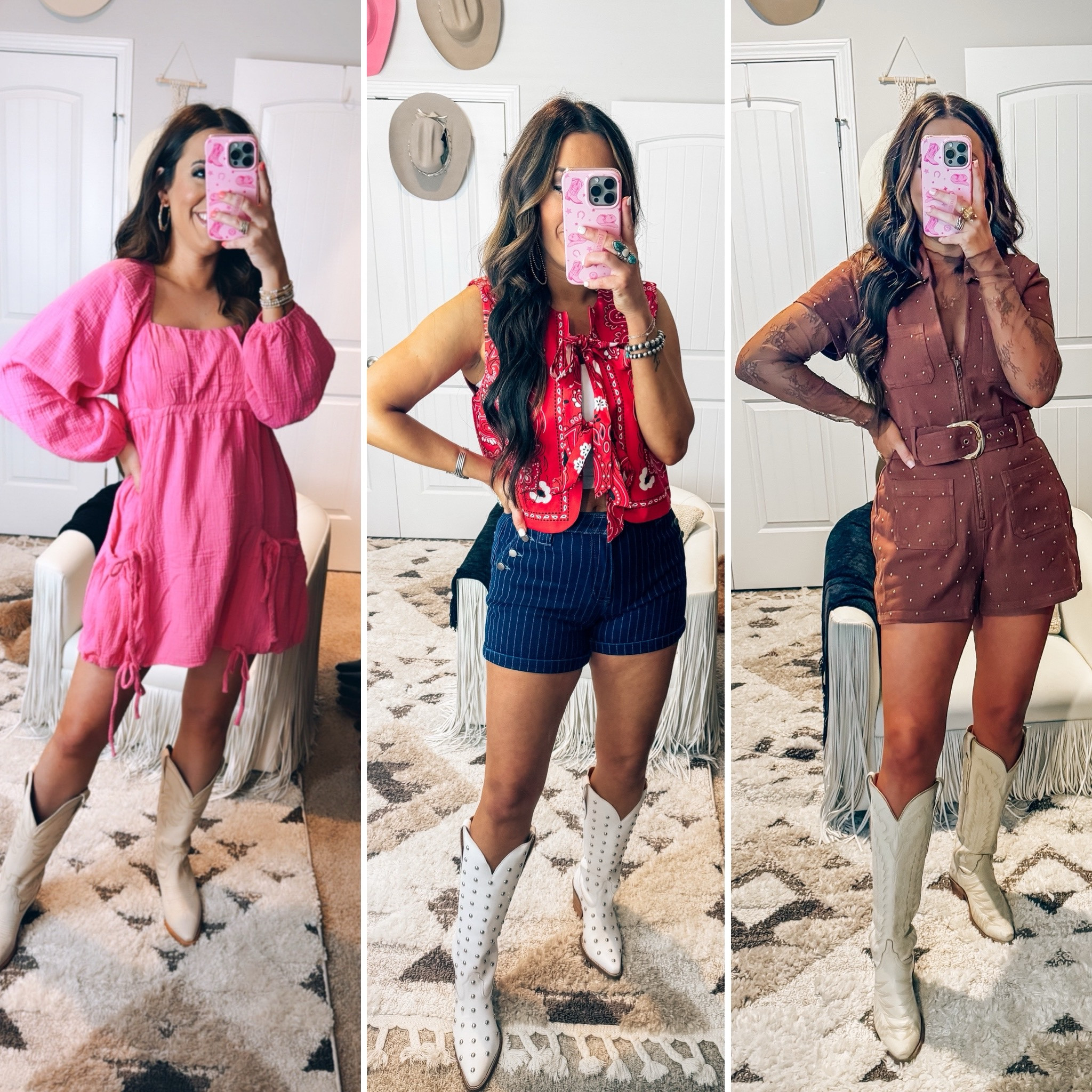 How to style white cowgirl boots - cream cowgirl boots - western fashion- country concert outfit ideas 

#LTKStyleTip #LTKShoeCrush #LTKFindsUnder100