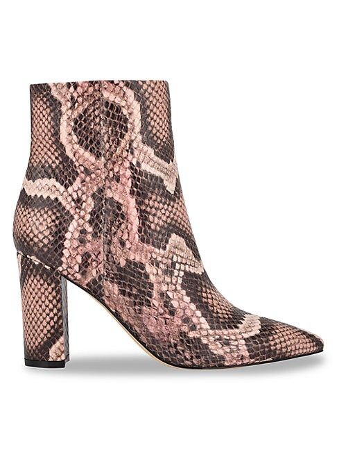 Ulani 2 Snake-Print Leather Booties | Saks Fifth Avenue OFF 5TH