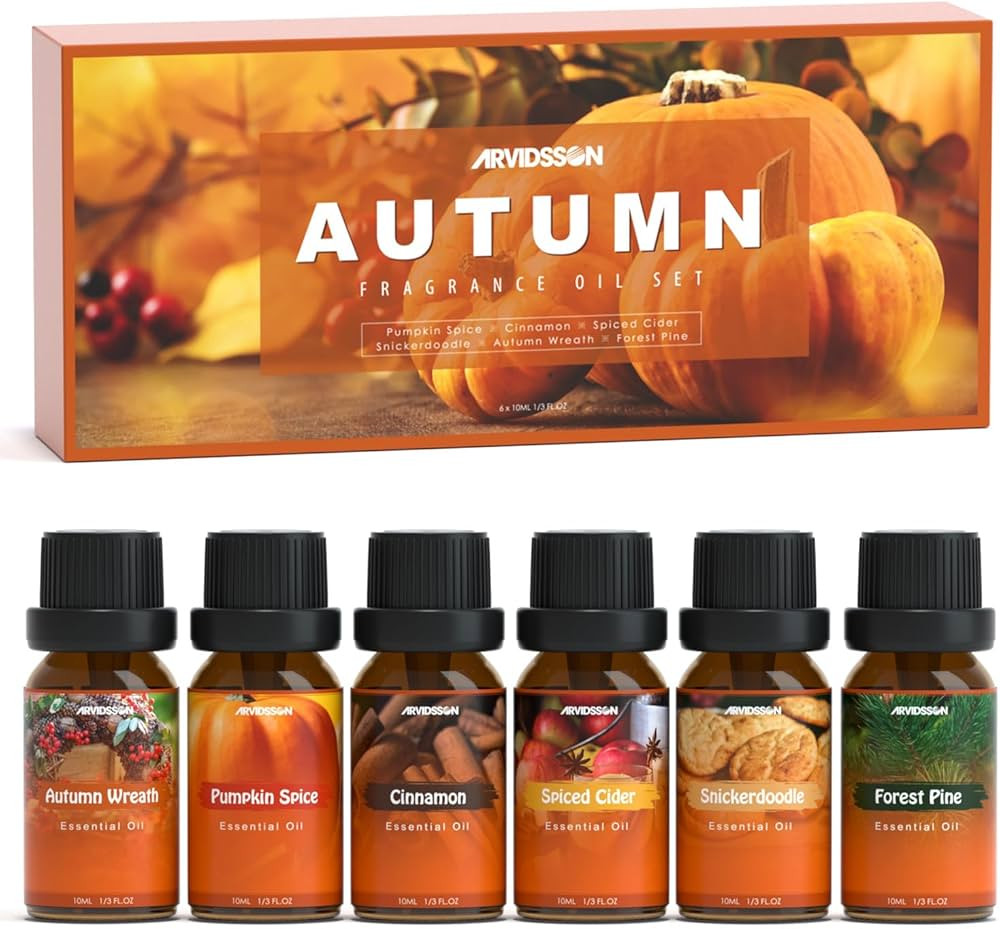 Autumn Fragrance Oil Set, ARVIDSSON Fall Essential Oils for Diffuser and Candle Making, Pumpkin S... | Amazon (US)
