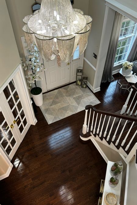 Four details, chandelier, washable rug, console table jnwe $100c cloches, cherry blossom tree, planter @walmart #walmarthome #walmartfinds #targetstyle #targethome @Target 

#LTKfindsunder100 #LTKhome #LTKsalealert