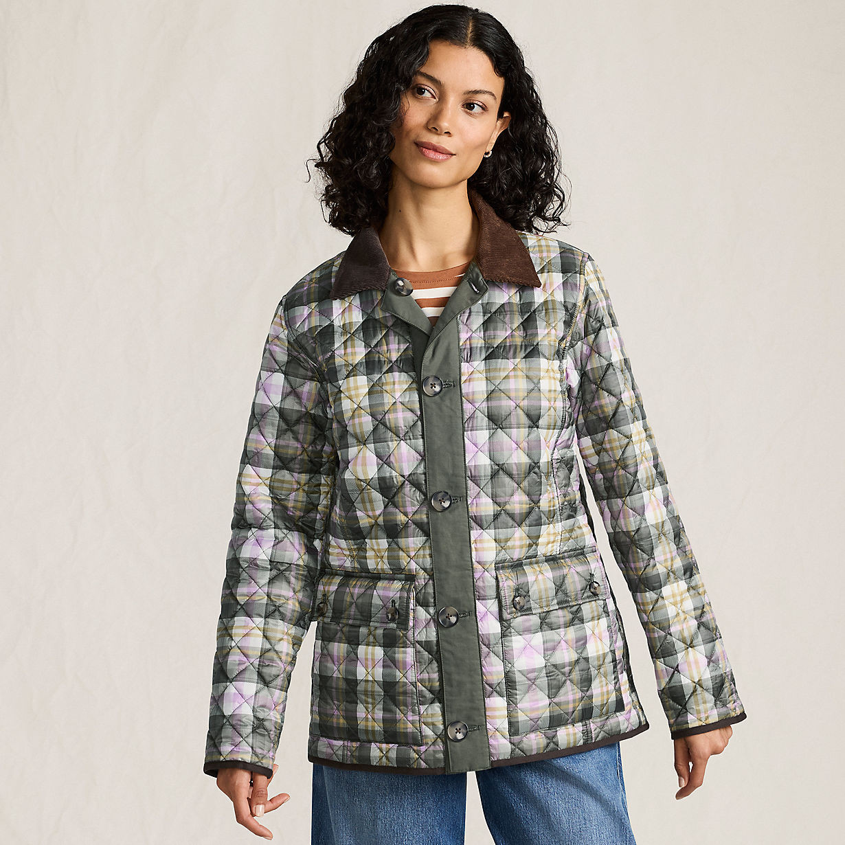 Women's Print Reversible Barn Quilted Insulated Jacket | Lands' End (US)