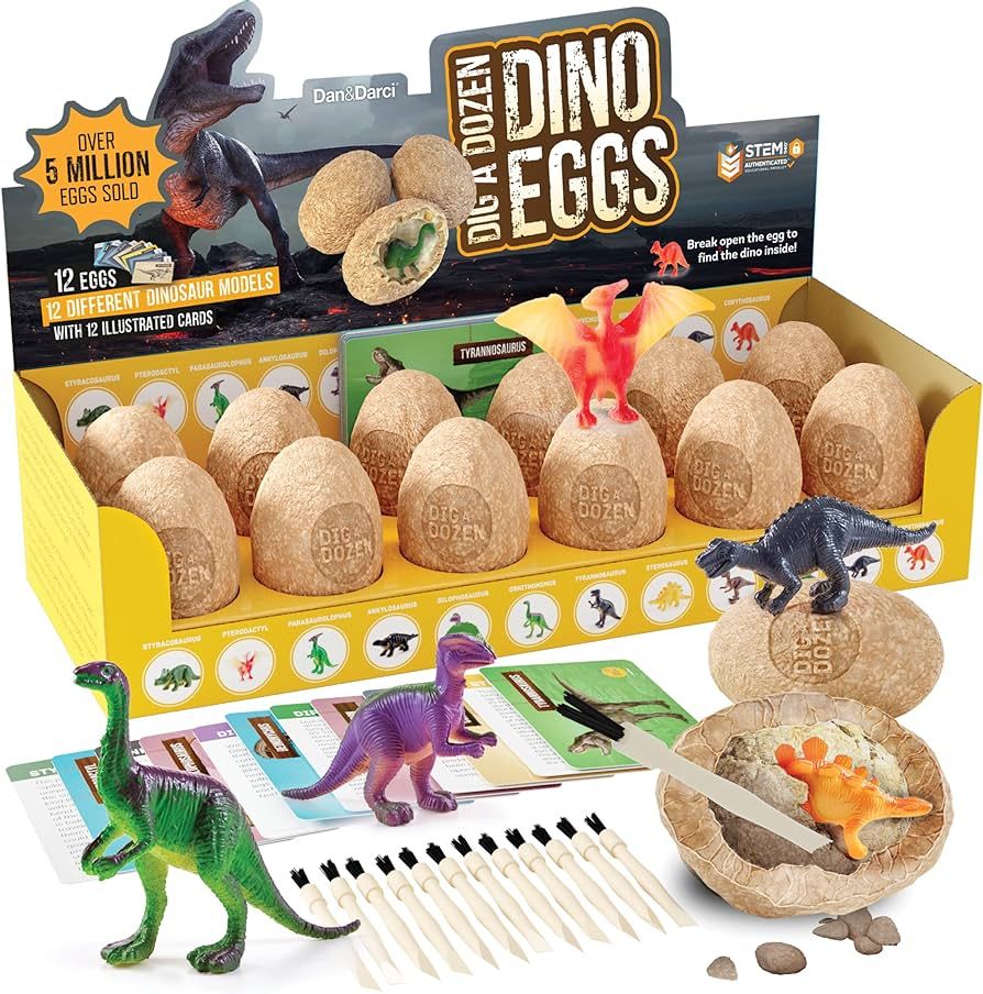 Easter Dig a Dozen Dino Egg Dig Kit for Kids - Dinosaur Toys Gift 3-12 Year Old - 12 Eggs & Surpr... | Amazon (US)
