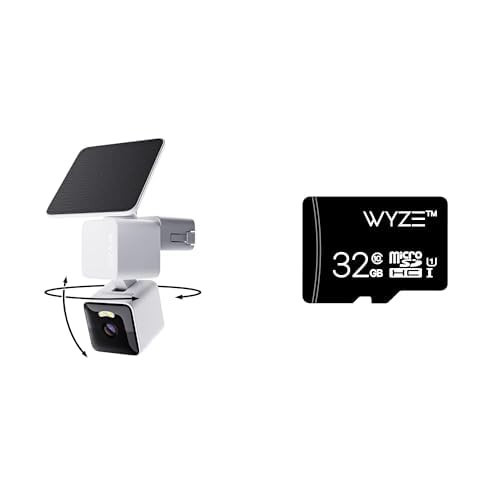 WYZE Solar Cam Pan, Security Cameras Wireless Outdoor, 2K HD 360° Pan-Tilt 2.4GHz Wi-Fi Cameras, Motion Detection, Color Night Vision, 2-Way Audio Expandable Storage 32GB MicroSDHC Card Class 10 | Amazon (US)