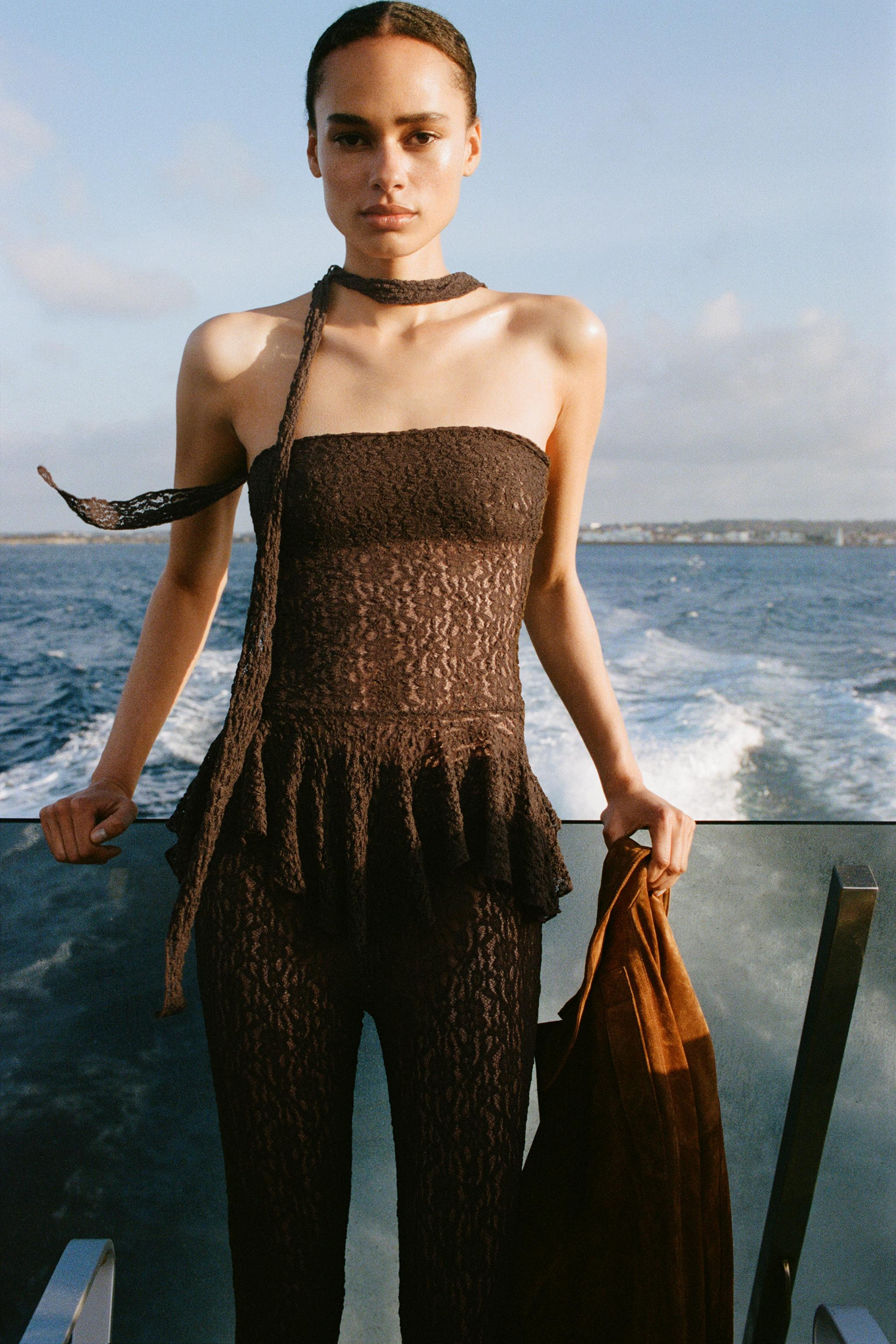 LACE SCARF TOP | Zara US