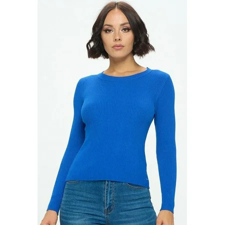 Basic Ribbed Long Sleeve Top | Walmart (US)