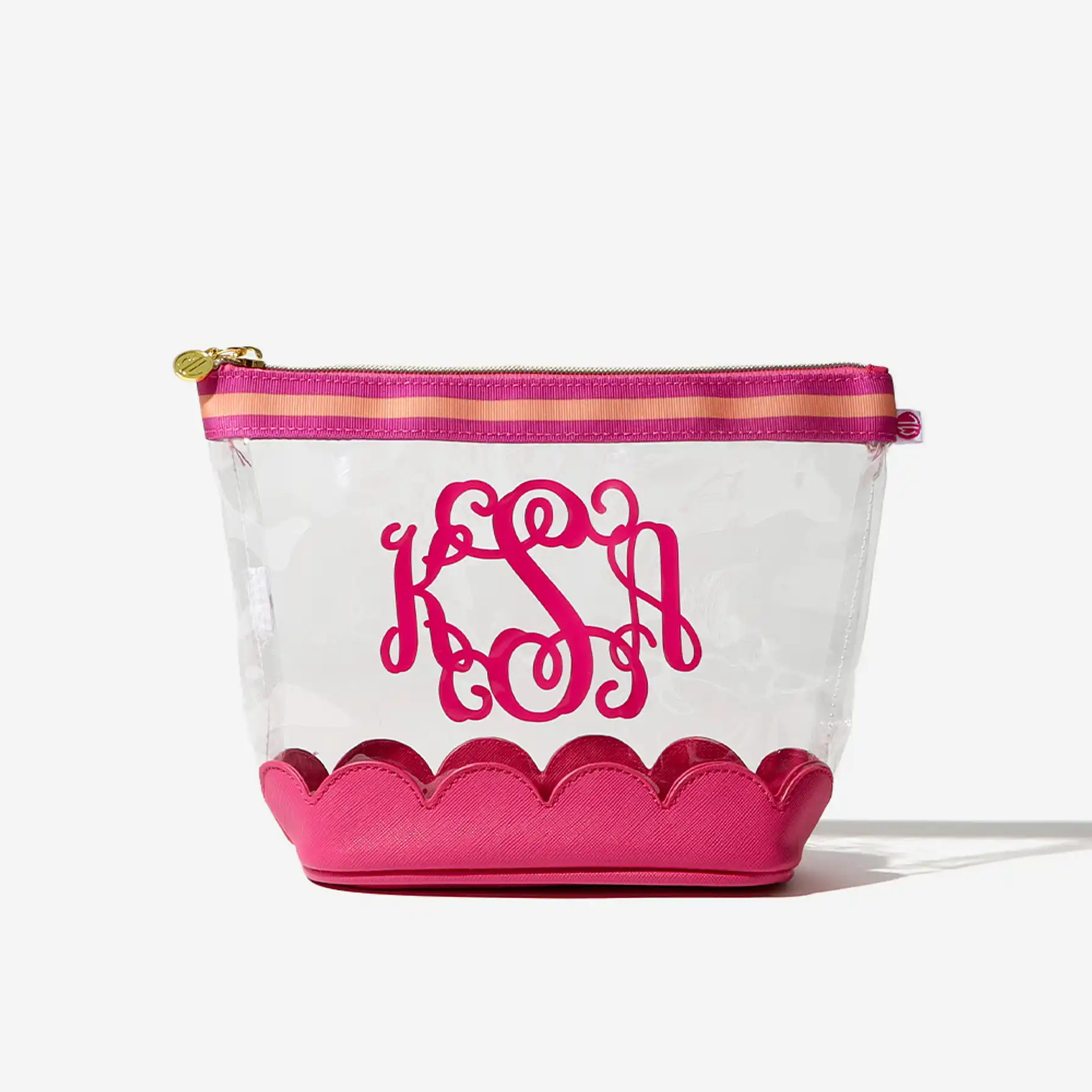 Monogrammed Scalloped Clear Cosmetic Case | Marleylilly