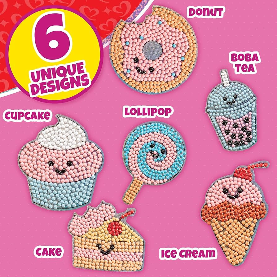 Set of 24 Valentines Cards for Kids Classroom - Valentine's Day Sweet Treats Diamond Painting Kit... | Amazon (US)