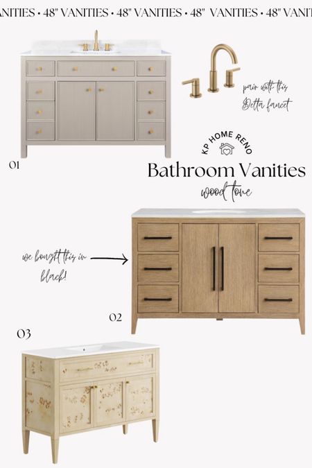Top picks for 48” wide bathroom vanities in wood tone! 

#LTKHome