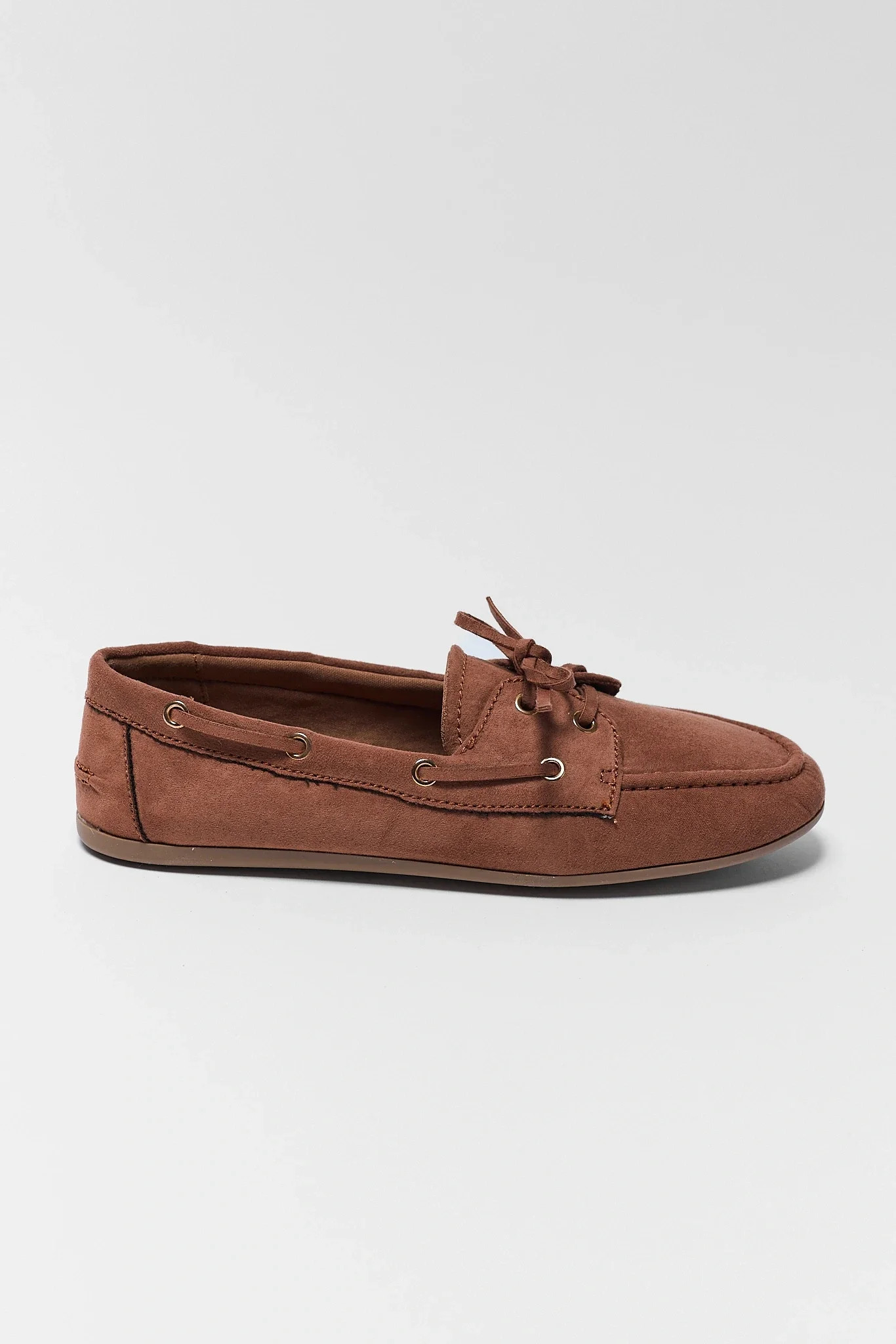 Camel Faux Suede Boat Shoes | Avara