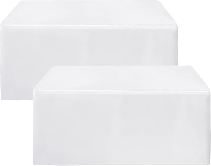 HolidayIdeas White Tablecloths for Rectangle 8 Foot Tables - 96 x 30 Inch - 2 Pack Fitted Tablecl... | Amazon (US)