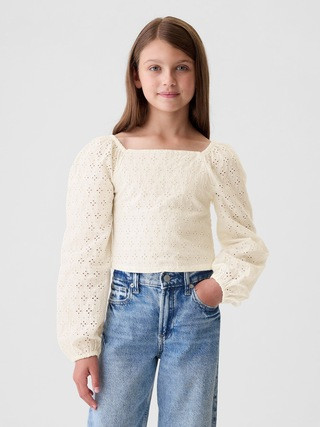 Kids Cropped Puff Sleeve Shirt | Gap (US)