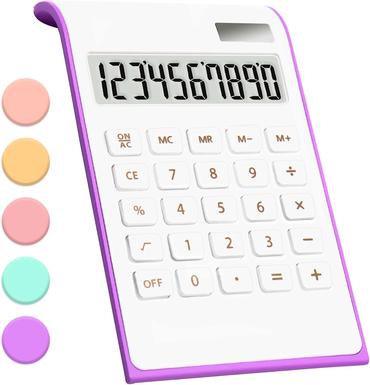 Purple Calculator, UPIHO Purple Office Supplies and Accessories, 10 Digits Solar Battery Basic Of... | Amazon (US)