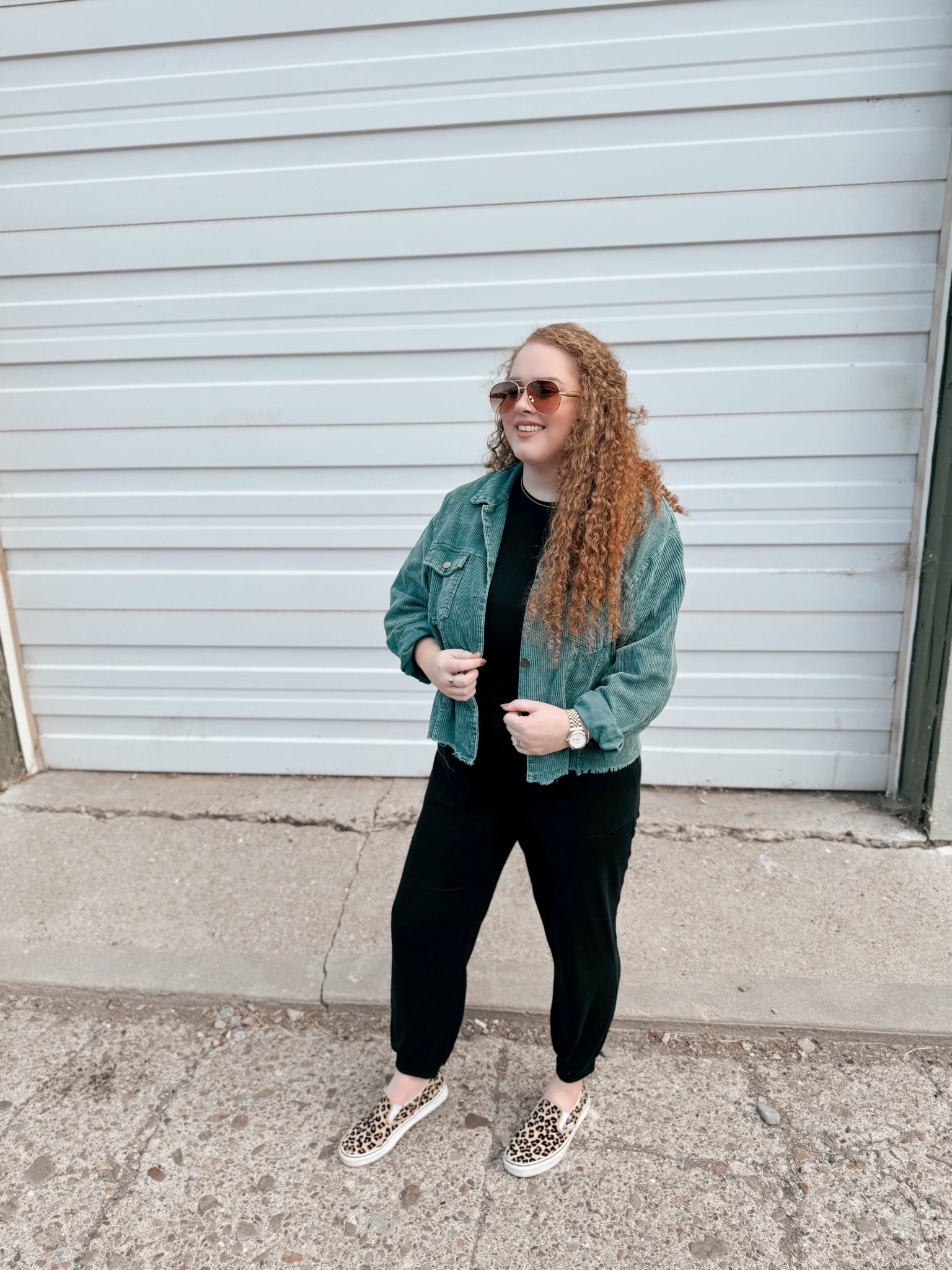 Loving this black two piece set 🖤 layered with a green jacket 💚 and my leopard shoes 🐆 for the perfect fall transition look 🍂 amazon three piece set | amazon black three piece set | amazon set | travel outfit  | leopard print shoes | amazon leopard print shoes | amazon slip on shoes | amazon travel outfit | travel outfit | amazon cozy travel outfit | amazon fashion | amazon finds | amazon look | amazon outfit | fall outfit inspo | fall look | fall fashion | fall finds | fall outfit inspo | fall fashion inspo | fall 2025 | fall trip | fall vacation | casual fall outfit | sunglasses | amazon sunglasses | green jacket | amazon green jacket | green corduroy jacket | amazon green corduroy jacket | causal outfit inspo | casual look | casual style 

#LTKSaleAlert #LTKMidsize #LTKStyleTip